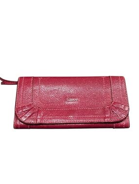 Chloe Paraty Red Grain Leather Snap Flap Continental Wallet